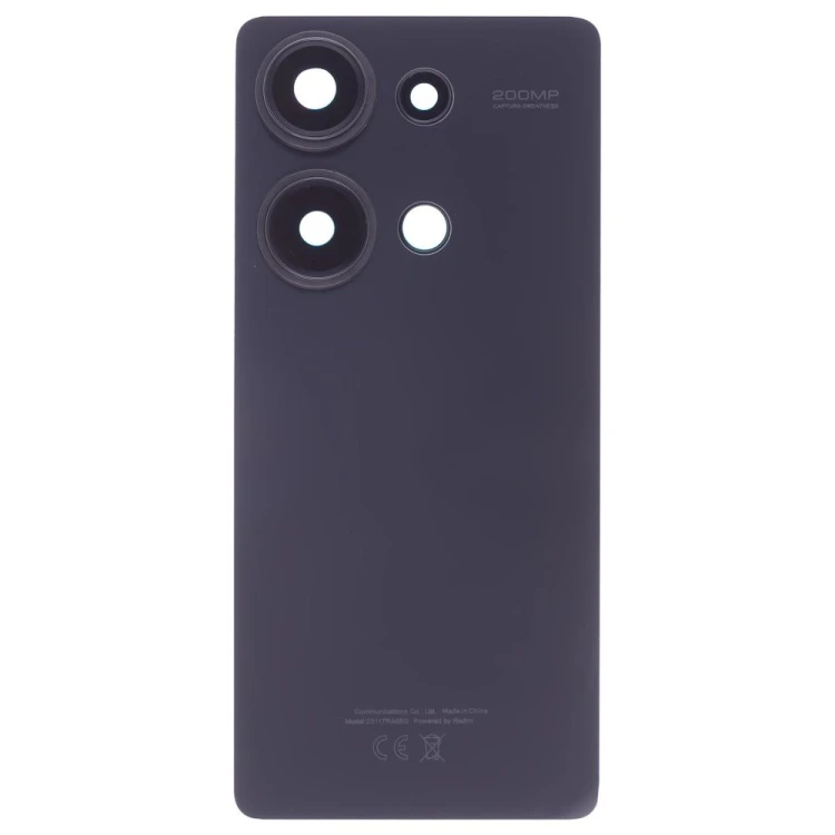 Задняя крышка для Xiaomi Redmi Note 13 Pro 4G (23117RA68G) (черный) (в сборе со стеклом камеры)