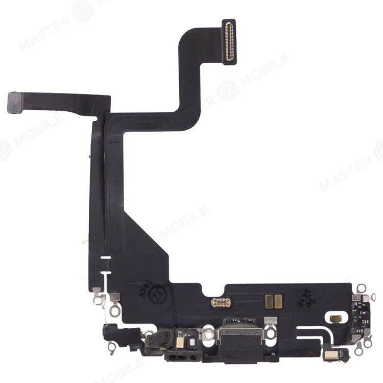 Шлейф для Apple iPhone 13 Pro с комп. + разъем зарядки + микрофон (черный) (ORIG100)