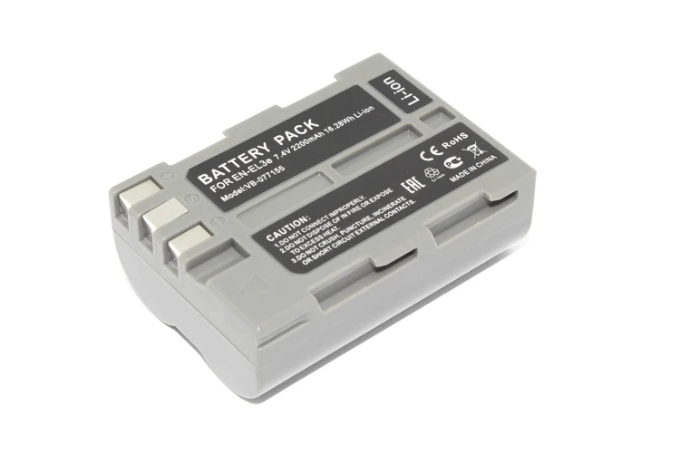 Аккумуляторная батарея для фотоаппарата Nikon D80 (EN-EL3e) 7.4V 2200mAh Li-ion