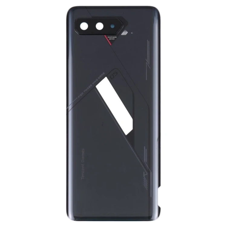 Задняя крышка для Asus ROG Phone 5 Pro (ZS673KS) / ROG Phone 5s Pro (ZS676KS) (черный) (в сборе со стеклом камеры) (ORIG100)