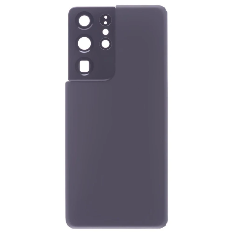 Задняя крышка для Samsung G998 Galaxy S21 Ultra (черный) (в сборе со стеклом камеры)