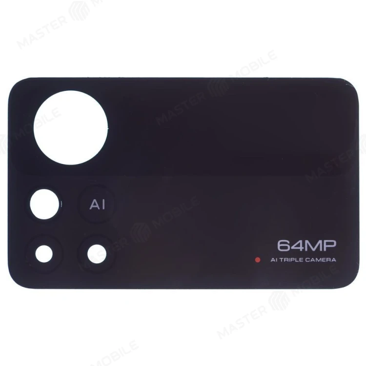 Стекло задней камеры для Xiaomi Poco X4 Pro 5G (2201116PG) (без рамки) (черный)