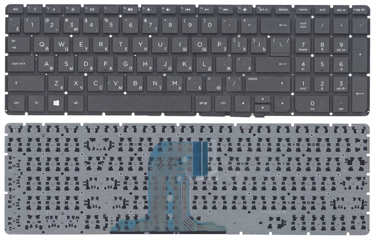 Клавиатура для ноутбука HP Pavilion 250 G4 G5, 255 G4, 15-af черная без рамки