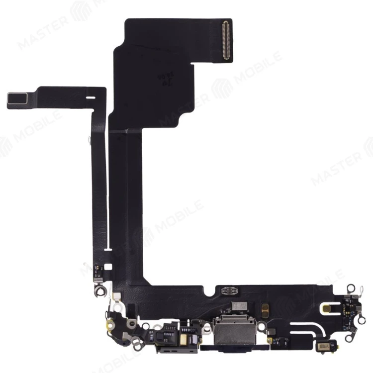 Шлейф для Apple iPhone 15 Pro Max с комп. + разъем зарядки + микрофон (синий) (ORIG100)