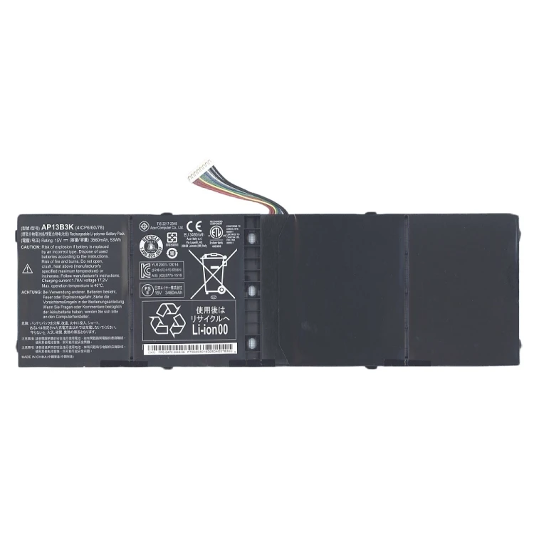 Аккумуляторная батарея для ноутбука Acer Aspire V7-482 (AP13B3K) 15V 3560mAh 53Wh