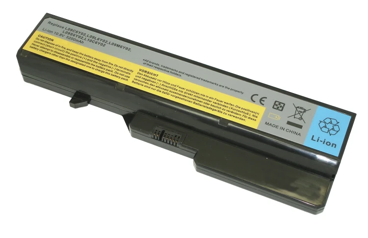 Аккумуляторная батарея для ноутбука Lenovo IdeaPad G565 (L09C6Y02) 5200mAh OEM черная