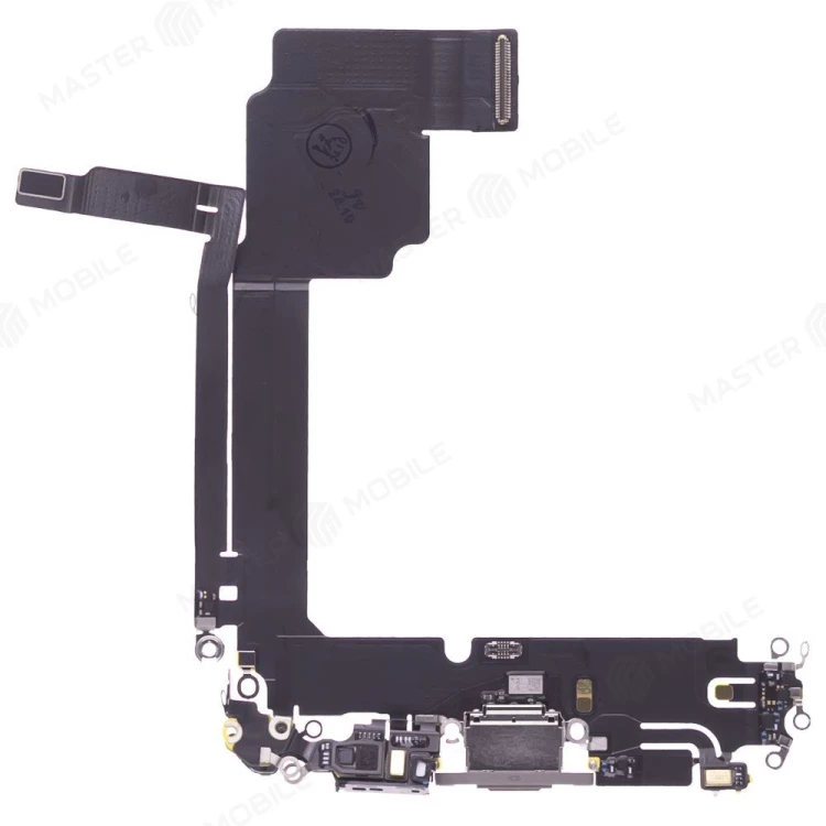 Шлейф для Apple iPhone 15 Pro Max с комп. + разъем зарядки + микрофон (титановый) (ORIG100)