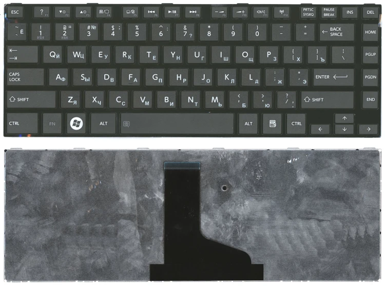 Клавиатура для ноутбука Toshiba L800 L830 черная с черной рамкой