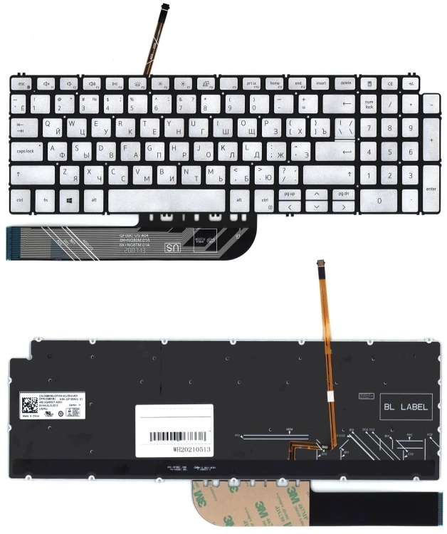 Клавиатура для ноутбука Dell Inspiron 5584 серебристая