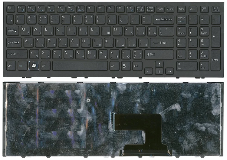 Клавиатура для ноутбука Sony Vaio VPC-EH VPCEH черная с черной рамкой