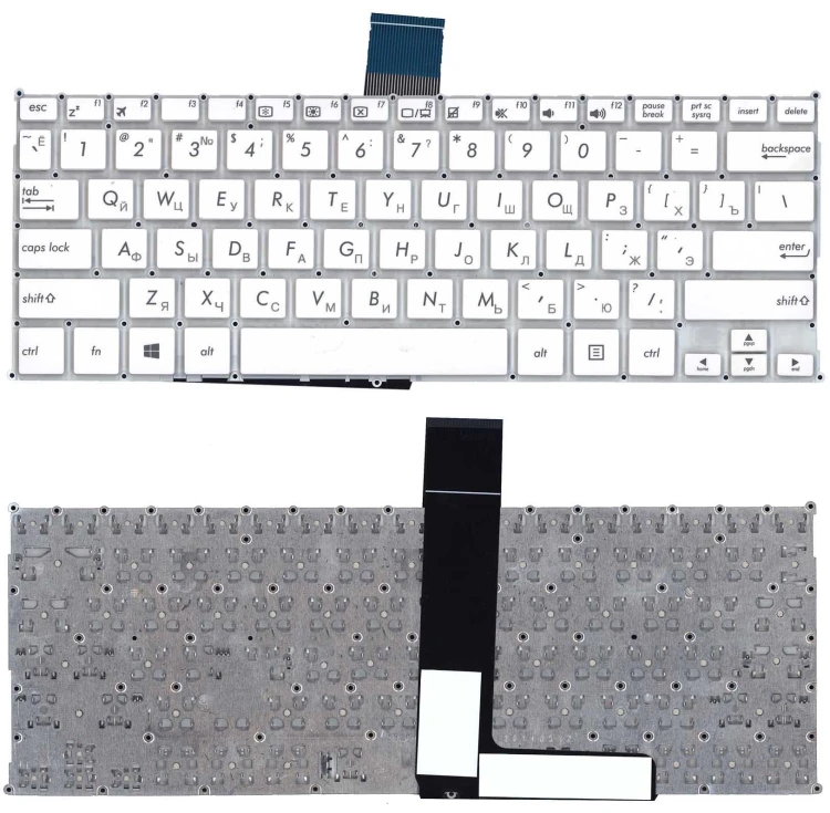 Клавиатура для ноутбука Asus F200CA F200LA F200MA X200 белая, без рамки, плоский Enter