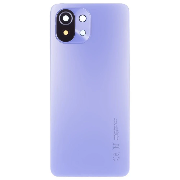 Задняя крышка для Xiaomi 11 Lite 5G NE (2109119DG) / Mi 11 Lite (M2101K9AG) / Mi 11 Lite 5G (M2101K9G) (голубой) (в сборе со стеклом камеры) (ORIG100)