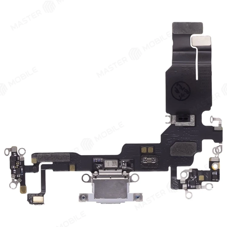 Шлейф для Apple iPhone 15 с комп. + разъем зарядки + микрофон (голубой) (ORIG100)