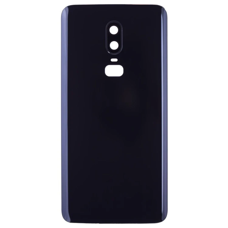 Задняя крышка для OnePlus 6 (черный глянец) (в сборе со стеклом камеры)
