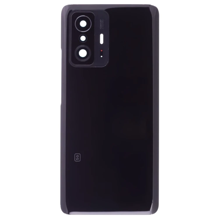 Задняя крышка для Xiaomi 11T (21081111RG) / 11T Pro (2107113SG) (черный) (в сборе со стеклом камеры)