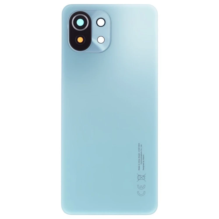 Задняя крышка для Xiaomi 11 Lite 5G NE (2109119DG) / Mi 11 Lite (M2101K9AG) / Mi 11 Lite 5G (M2101K9G) (зеленый) (в сборе со стеклом камеры) (ORIG100)