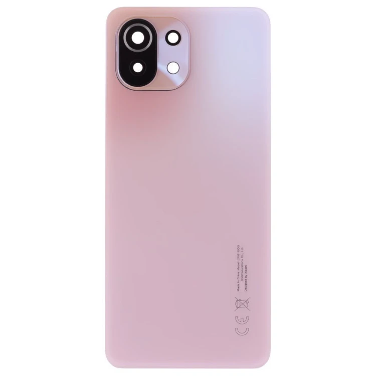 Задняя крышка для Xiaomi 11 Lite 5G NE (2109119DG) / Mi 11 Lite (M2101K9AG) / Mi 11 Lite 5G (M2101K9G) (розовый) (в сборе со стеклом камеры) (ORIG100)