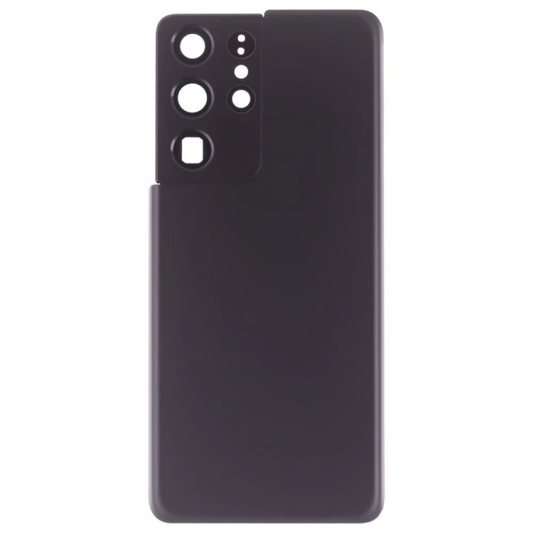 Задняя крышка для Samsung G998 Galaxy S21 Ultra (черный) (в сборе со стеклом камеры) (ORIG100)