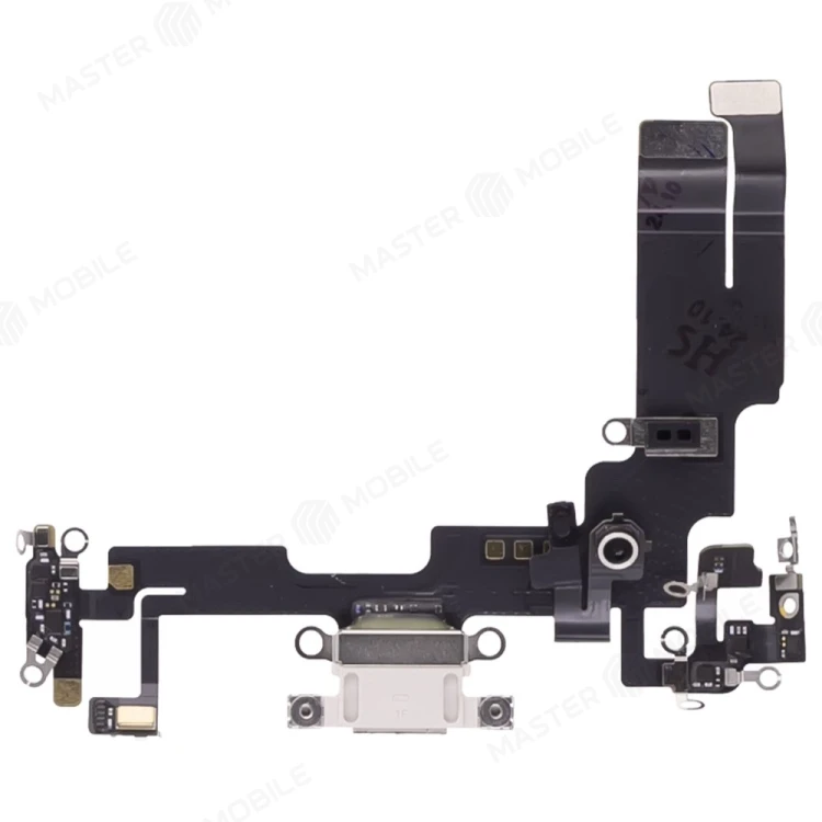 Шлейф для Apple iPhone 14 с комп. + разъем зарядки + микрофон (белый) (ORIG100)
