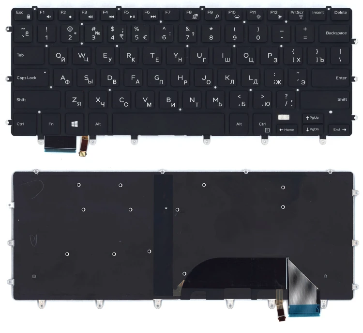 Клавиатура для ноутбука Dell XPS 15 9550  черная с подсветкой