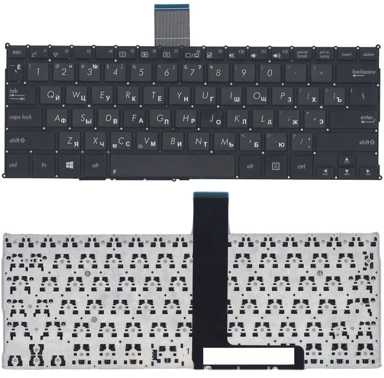 Клавиатура для ноутбука Asus F200CA F200LA F200MA X200 черная, без рамки, плоский Enter
