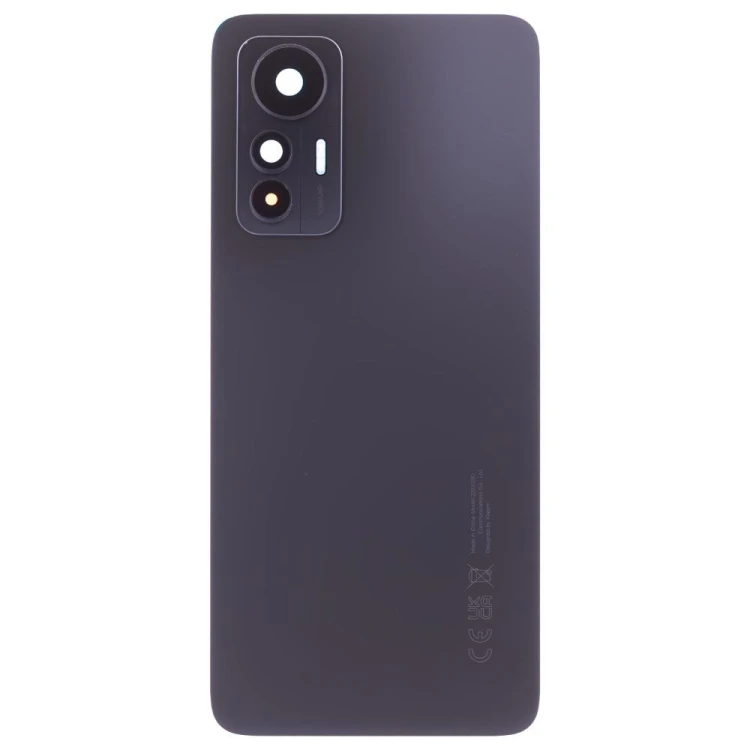 Задняя крышка для Xiaomi 12 Lite (2203129G) (черный) (в сборе со стеклом камеры) (ORIG100)