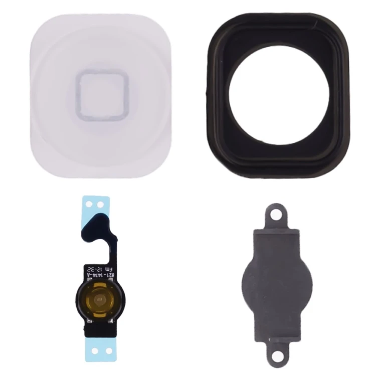 Шлейф для Apple iPhone 5 с держателем кнопки Home и резинкой (белый)