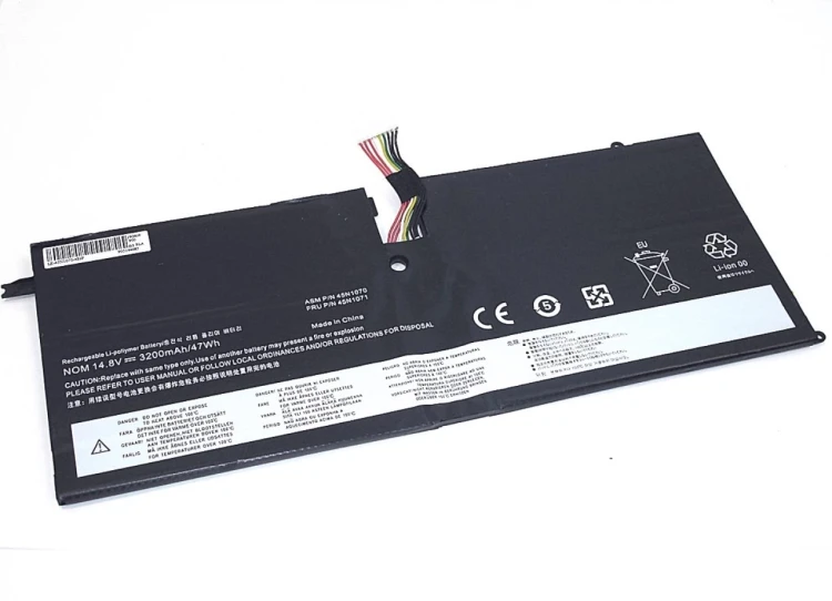 Аккумуляторная батарея для ноутбука Lenovo ThinkPad X1 (45N1070-4S1P) 14.8V 3200mAh OEM черная