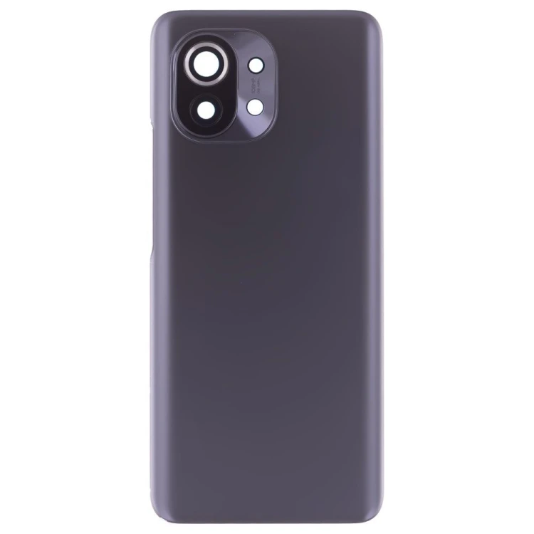 Задняя крышка для Xiaomi Mi 11 5G (M2011K2G) (черный) (в сборе со стеклом камеры) (ORIG100)