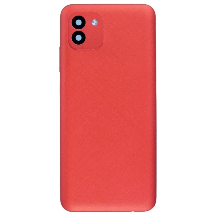 Задняя крышка для Samsung A035 Galaxy A03 (красный) (в сборе со стеклом камеры)