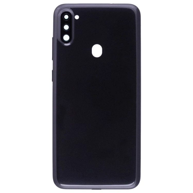 Задняя крышка для Samsung A115 Galaxy A11 (черный) (в сборе со стеклом камеры)