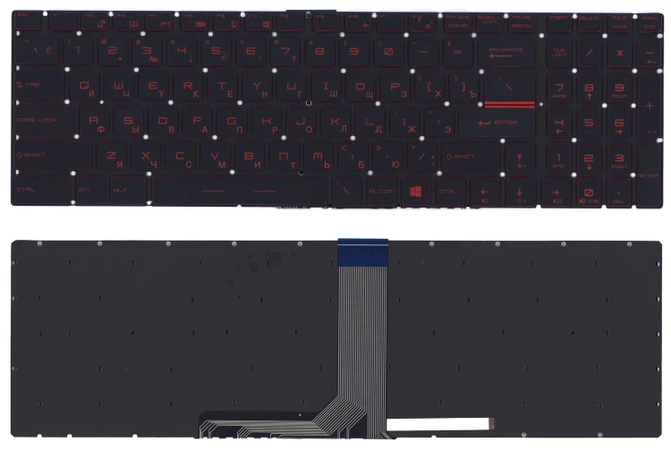 Клавиатура для ноутбука MSI GT72 GS60 GS70 GP62 GL72 GE72 черная с красной подсветкой