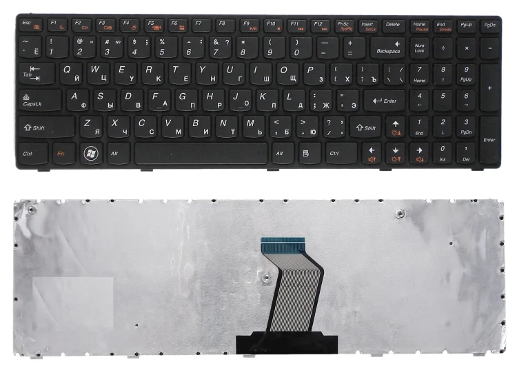 Клавиатура для ноутбука Lenovo IdeaPad Z560 Z565 G570 G770 черная с рамкой