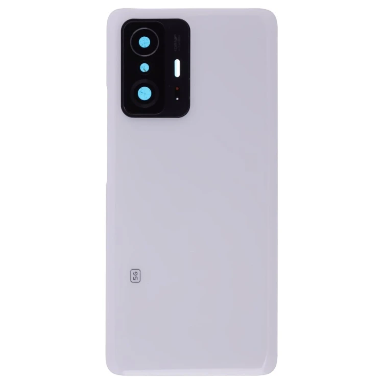 Задняя крышка для Xiaomi 11T (21081111RG) / 11T Pro (2107113SG) (белый) (в сборе со стеклом камеры)