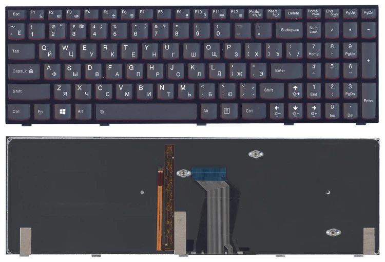Клавиатура для ноутбука Lenovo Y500 Y500N Y500NT Y510P Y500NT-ISE черная с подсветкой
