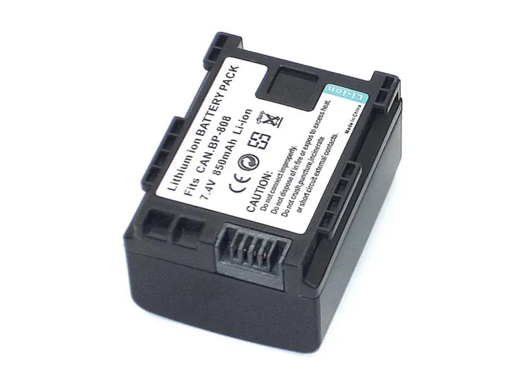 Аккумуляторная батарея для видеокамеры Canon LEGRIA FS10 (BP-808) 7.4V 850mAh Li-ion