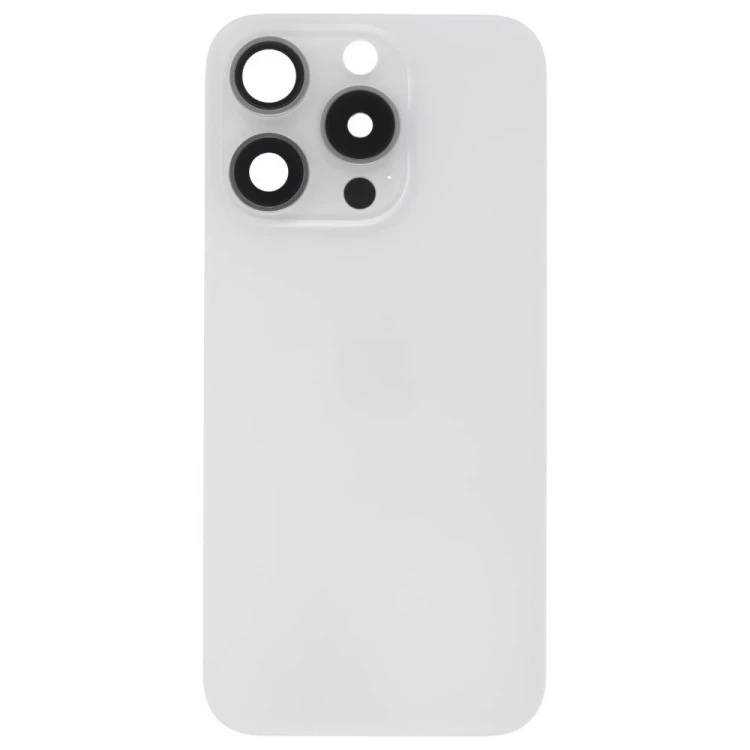 Задняя крышка для Apple iPhone 15 Pro (белый) (в сборе со стеклом камеры) (Premium)