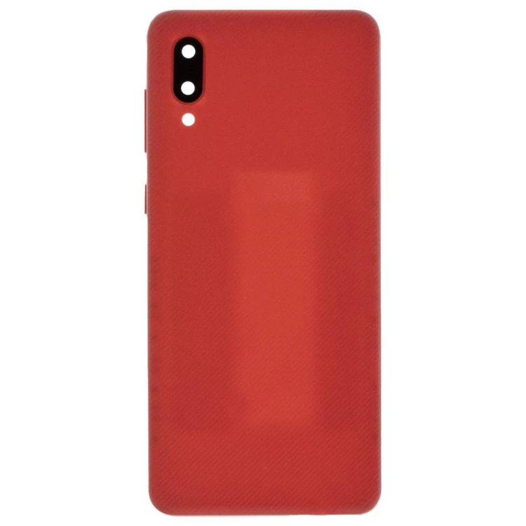 Задняя крышка для Samsung A022 Galaxy A02 (красный) (в сборе со стеклом камеры)