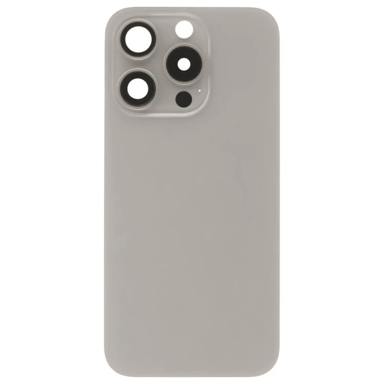 Задняя крышка для Apple iPhone 15 Pro (титановый) (в сборе со стеклом камеры) (Premium)