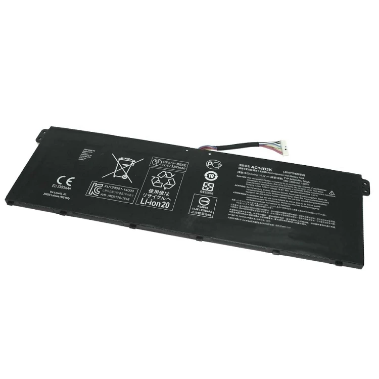 Аккумуляторная батарея для ноутбука Acer CB3-531 15.2V 3300mAh 48Wh AC14B3K (4INP5/60/80)