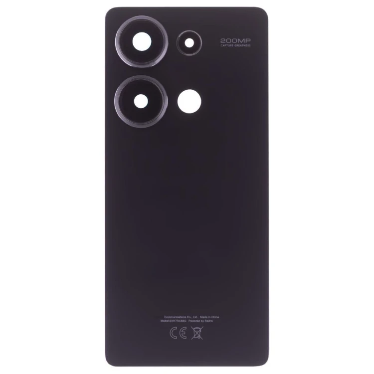 Задняя крышка для Xiaomi Redmi Note 13 Pro 4G (23117RA68G) (черный) (в сборе со стеклом камеры) (ORIG100)