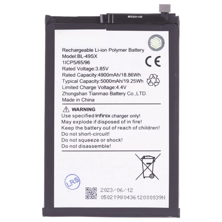 Аккумулятор для Tecno Spark 10 (KI5q) / Spark 10 Pro (KI7) / Spark 10C (KI5k) / Spark 20 (KJ5) / Spark 20C (BG7n) и др. (BL-49ST) (ORIG100) (SP)