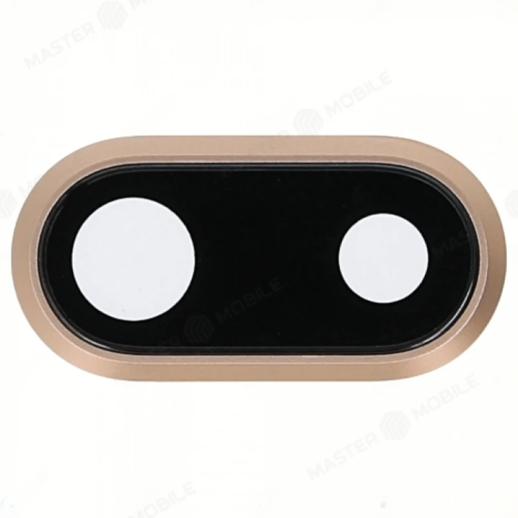 Стекло задней камеры для Apple iPhone 8 Plus (в рамке) (золотистый)