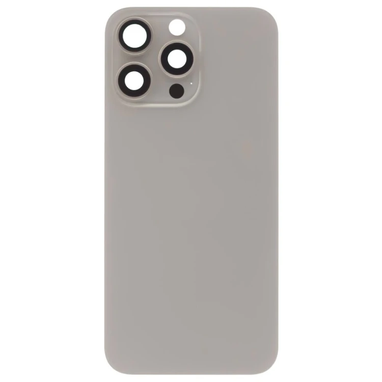 Задняя крышка для Apple iPhone 15 Pro Max (титановый) (в сборе со стеклом камеры) (Premium)