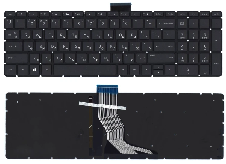 Клавиатура для ноутбука HP 15-BW 250 G6 черная с подсветкой