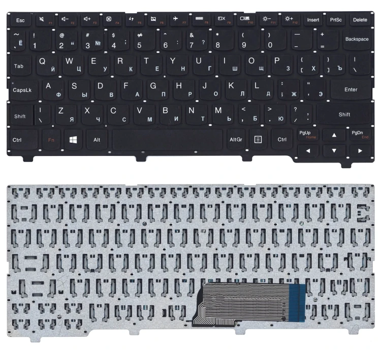 Клавиатура для ноутбука Lenovo IdeaPad 100S-11IBY черная без рамки