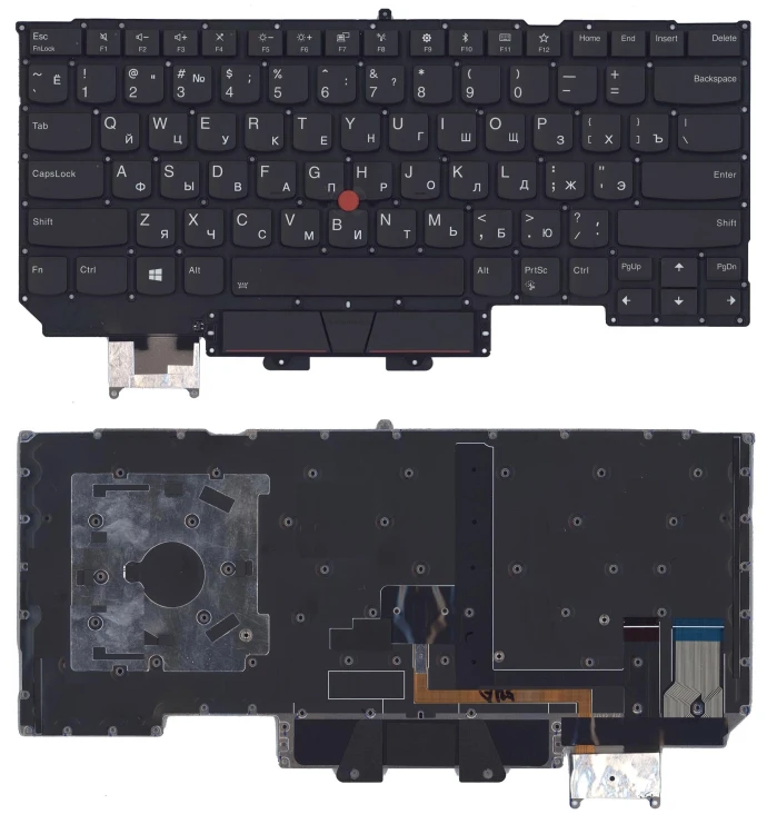 Клавиатура для ноутбука Lenovo ThinkPad X1 carbon Gen 5 2017 черная с подсветкой