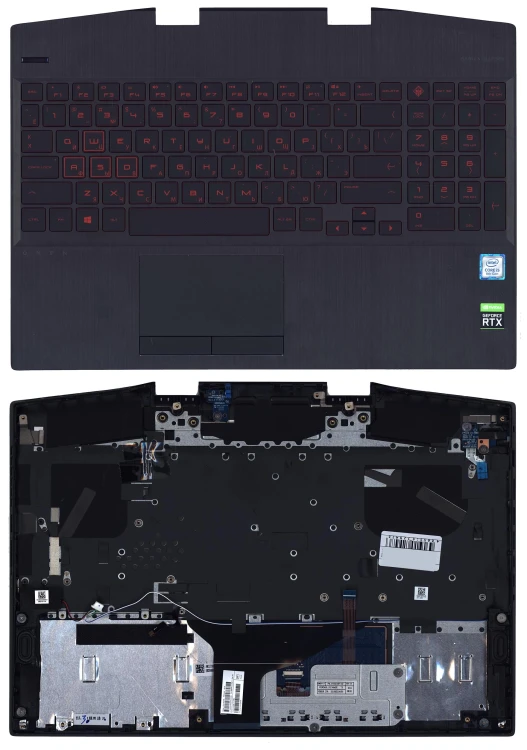 Топкейс для HP Omen 15-DH  красная подсветка