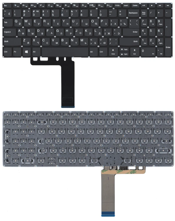 Клавиатура для ноутбука Lenovo IdeaPad 3-15ARE05 черная без подсветки