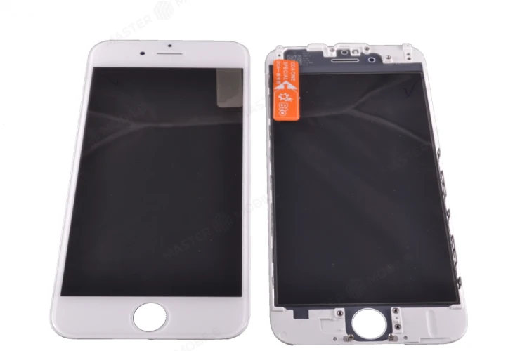 Стекло модуля для Apple iPhone 6 Plus + OCA + Polaris (белый) (в рамке)